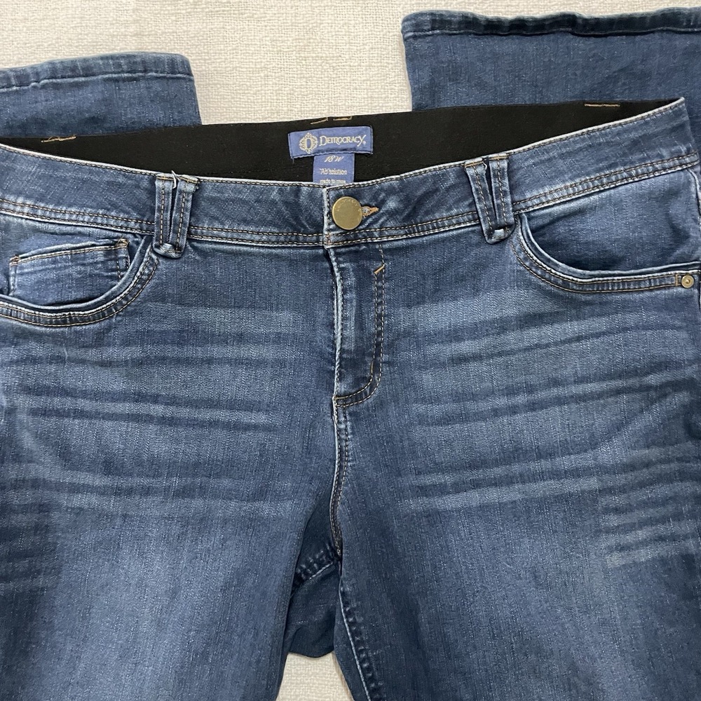 Democracy AB Tech Skinny Ankle Jeans Blue Dark Wash Women's Size 18W Pants - Picture 5 of 7
